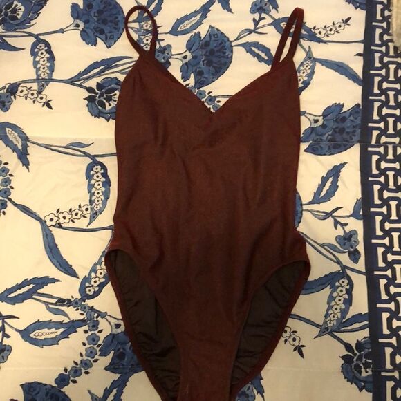 Liz Claiborne Sz 6 Red Shimmery Bodysuit - Picture 3 of 8